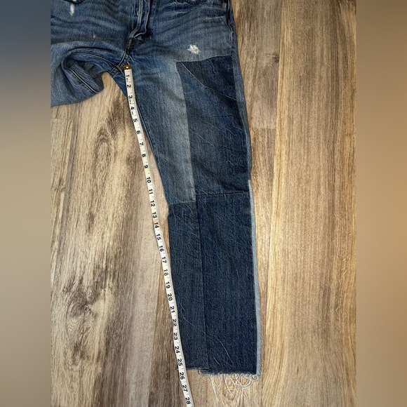 Levi's 501 Straight Leg Button Fly Jeans Patchwork Raw Size 27 - Picture 8 of 9